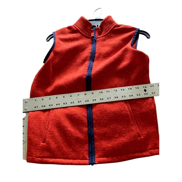 Lands End Womens Red Fleece Zipper Vest Size L 14-16 W/Pockets-Hunter Orange - Picture 7 of 11